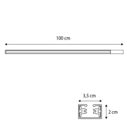 1 Meter weiße Schiene für 1-phasiges Schienensystem - Iconic