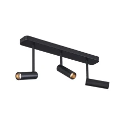 Abgerundeter Deckenstrahler schwarz GU10 35mm 3-flammig verstellbar - Kate