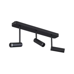 Abgerundeter Deckenstrahler schwarz GU10 35mm 3-flammig verstellbar - Kate