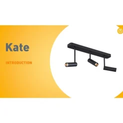 Abgerundeter Deckenstrahler schwarz GU10 35mm 3-flammig verstellbar - Kate