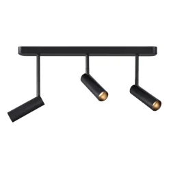 Abgerundeter Deckenstrahler schwarz GU10 35mm 3-flammig verstellbar - Kate