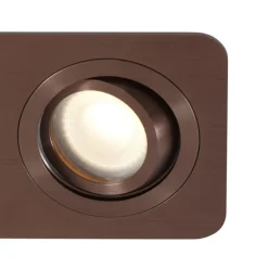 Abgerundeter Einbaustrahler Dunkelbronze GU10 50mm Drehbar und Kippbar IP44 2-Lichter - Alberto