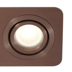 Abgerundeter Einbaustrahler Dunkelbronze GU10 50mm Drehbar und Kippbar IP44 2-Lichter - Alberto