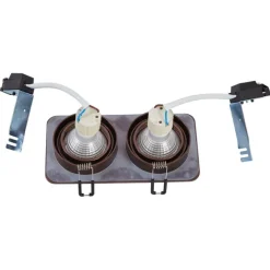 Abgerundeter Einbaustrahler Dunkelbronze GU10 50mm Drehbar und Kippbar IP44 2-Lichter - Alberto