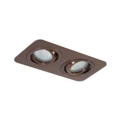 Abgerundeter Einbaustrahler Dunkelbronze GU10 50mm Drehbar und Kippbar IP44 2-Lichter - Alberto