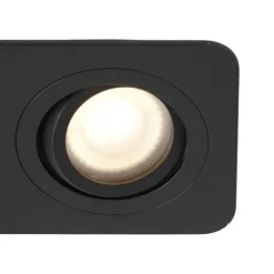 Abgerundeter Einbaustrahler schwarz GU10 50mm dreh- und schwenkbar IP44 2-flammig - Alberto