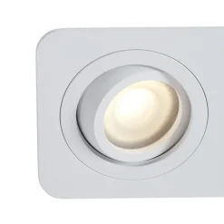 Abgerundeter Einbaustrahler Weiß GU10 50mm Dreh- und Kippbar IP44 2-Licht - Alberto