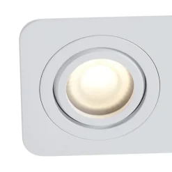 Abgerundeter Einbaustrahler Weiß GU10 50mm Dreh- und Kippbar IP44 2-Licht - Alberto