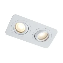 Abgerundeter Einbaustrahler Weiß GU10 50mm Dreh- und Kippbar IP44 2-Licht - Alberto