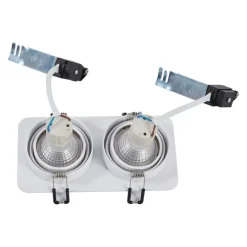 Abgerundeter Einbaustrahler Weiß GU10 50mm Dreh- und Kippbar IP44 2-Licht - Alberto