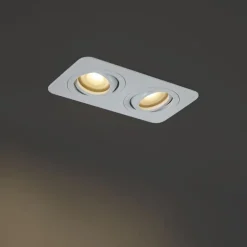 Abgerundeter Einbaustrahler Weiß GU10 50mm Dreh- und Kippbar IP44 2-Licht - Alberto