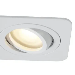 Abgerundeter Einbaustrahler Weiß GU10 50mm Dreh- und Kippbar IP44 - Alberto