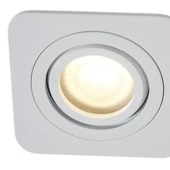 Abgerundeter Einbaustrahler Weiß GU10 50mm Dreh- und Kippbar IP44 - Alberto