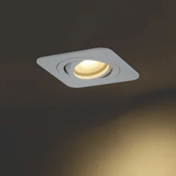 Abgerundeter Einbaustrahler Weiß GU10 50mm Dreh- und Kippbar IP44 - Alberto