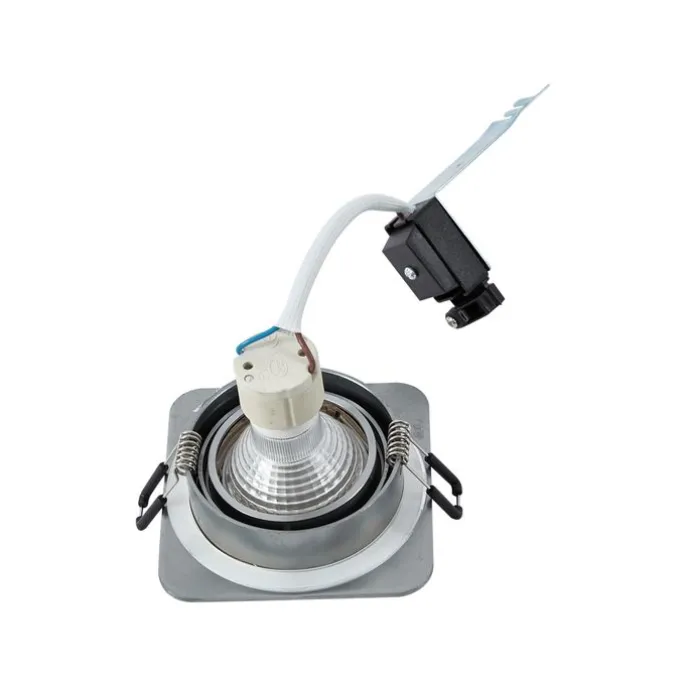 Abgerundeter Einbaustrahler Gunmetal GU10 50mm Verstellbar IP44 - Alberto