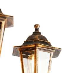 Antike Außenlaterne gold 3-flammig IP44 - New Haven