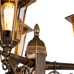 Antike Außenlaterne gold 3-flammig IP44 - New Haven