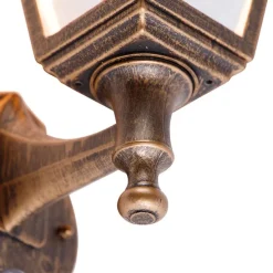 Antike Wandleuchte Gold IP44 mit Bewegungsmelder - Capital