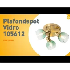 Art Deco Deckenlampe Gold mit grünem Glas 3 Lichter - Vidro