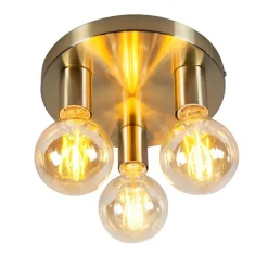 Art Deco Deckenleuchte gold rund - Facil 3