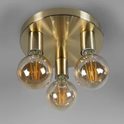 Art Deco Deckenleuchte gold rund - Facil 3