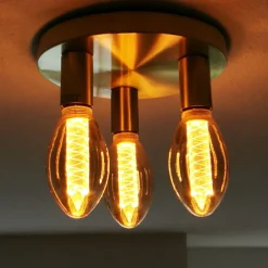 Art Deco Deckenleuchte gold rund - Facil 3