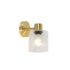 Art Deco Deckenstrahler Gold mit Glas verstellbar – Laura