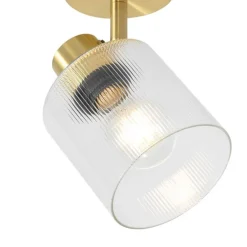 Art Deco Deckenstrahler Gold mit Glas verstellbar – Laura