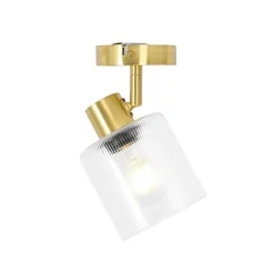 Art Deco Deckenstrahler Gold mit Glas verstellbar – Laura