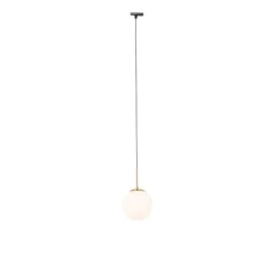 Art Deco Hängelampe Gold mit Opalglas inkl. Schienenadapter Schwarz 1-Phasig - Iconic Flore