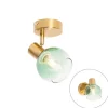 Art Deco Spot Gold mit grünem Glas - Vidro