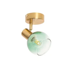 Art Deco Spot Gold mit grünem Glas - Vidro