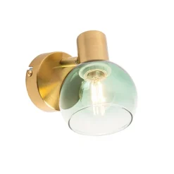 Art Deco Spot Gold mit grünem Glas - Vidro