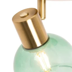 Art Deco Spot Gold mit grünem Glas - Vidro