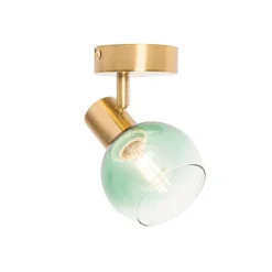 Art Deco Spot Gold mit grünem Glas - Vidro