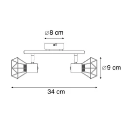 Art Deco Spot schwarz schwenk- und neigbar - Mosh 2