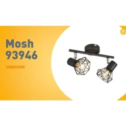 Art Deco Spot schwarz schwenk- und neigbar - Mosh 2