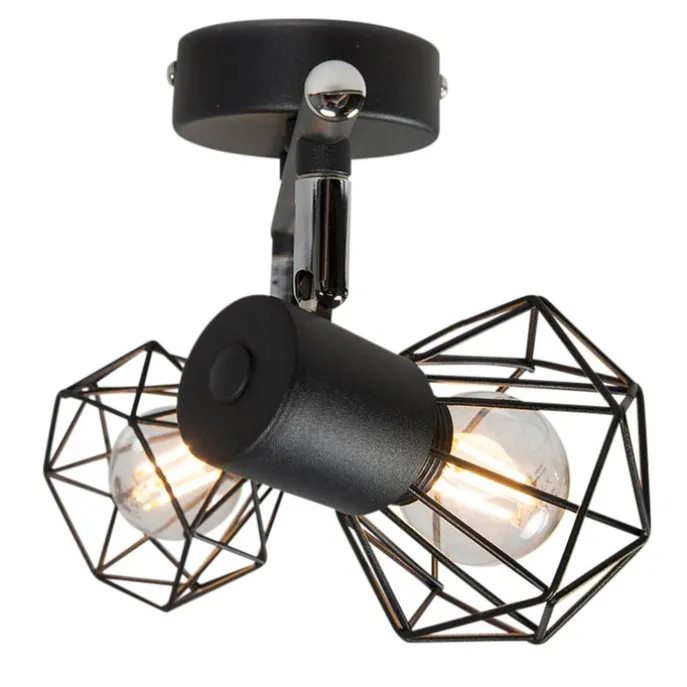 Art Deco Spot schwarz schwenk- und neigbar - Mosh 2