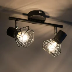 Art Deco Spot schwarz schwenk- und neigbar - Mosh 2