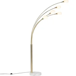 Art Deco Stehlampe Gold 5 Lampen - Sixties Marmo