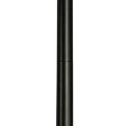 Art Deco Stehleuchte schwarz 3-Licht mit Rauchglas - Vidro