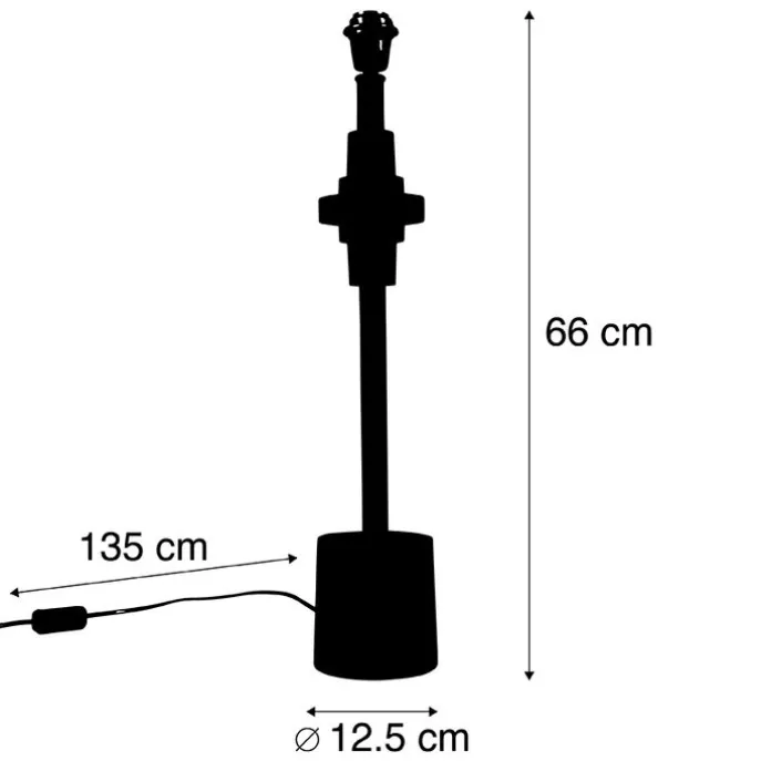 Art Deco Tischlampe Gold ohne Schirm - Diverso