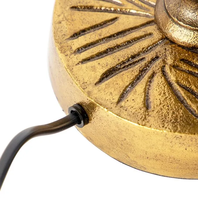 Art Deco Tischlampe Gold ohne Schirm - Areka