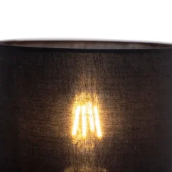 Art Deco Wandlampe Gold mit schwarzem Baumwollschirm - Stacca