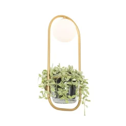 Art Deco Wandlampe Gold mit weißem Glas - Isabella