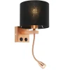 Art Deco Wandlampe Kupfer mit schwarzem Schirm - Brescia