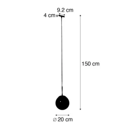 Art-Déco-Hängeleuchte Gold mit Opalglas inkl. Schienenadapter Weiß 1-phasig - Slimline Flore