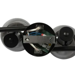 Art-Deco-Deckenleuchte schwarz mit Rauchglas 4-flammig - Vidro