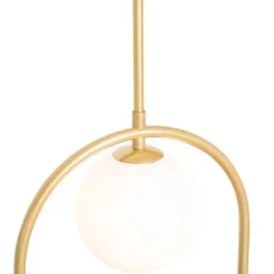 Art-Deco-Hängelampe Gold mit weißem Glas 3 Lichter - Isabella