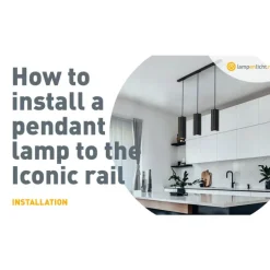 Art-Deco-Hängeleuchte schwarz mit Rauchglas inkl. Schienenadapter 1-phasig - Iconic Flore